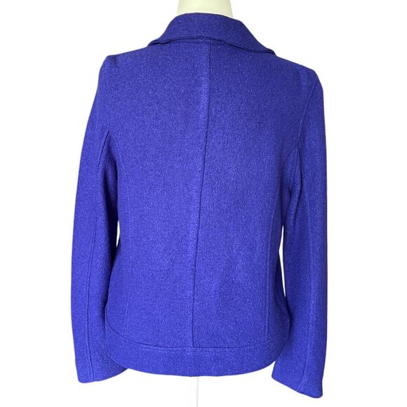 Tahari Wool Blend Moto Sweater Jacket Women's Size M Preppy Career Asymmetrical - Picture 3 of 8